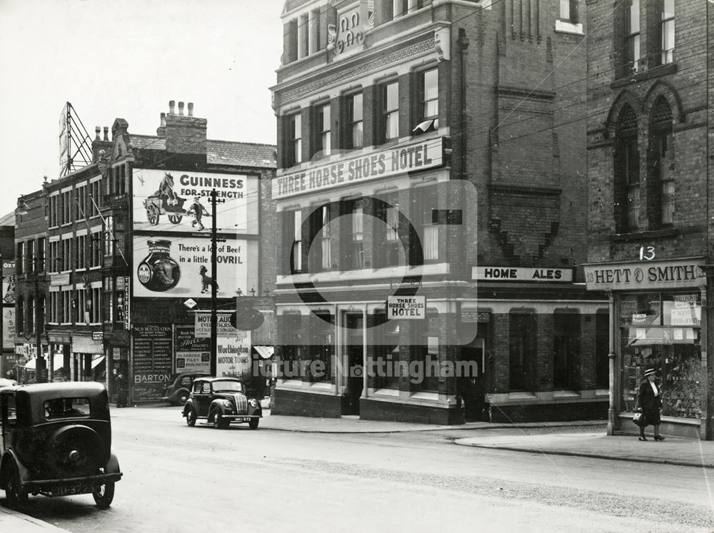 Three Horse Shoes Hotel, 1-13 Derby Road, Nottingham, 1949