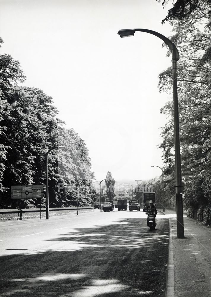 Looking East to A52 Island, Derby Road, Lenton, Nottingham, 1967