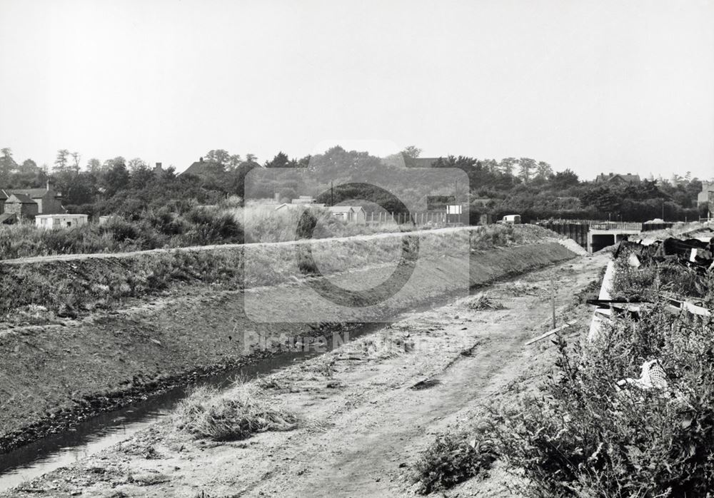 River Leen and Site of QMC, Lenton, Nottingham, 1967