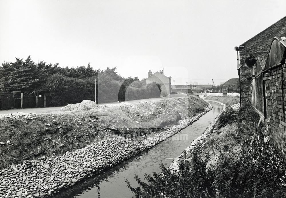 River Leen and Site of QMC, Lenton, Nottingham, 1967