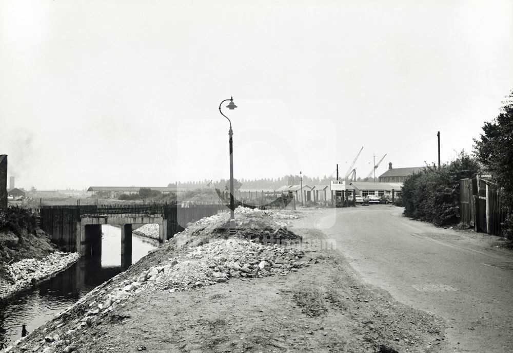 River Leen and Site of QMC, Lenton, Nottingham, 1967