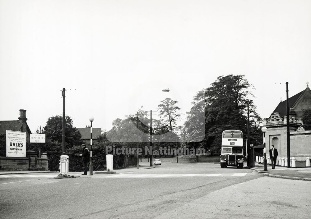 Looking West with Hill Side left, Derby Road, Lenton, Nottingham, 1967