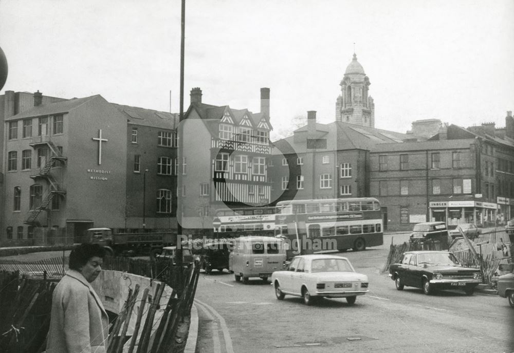 Derby Road Looking West from Chapel Bar, Nottingham, 1969