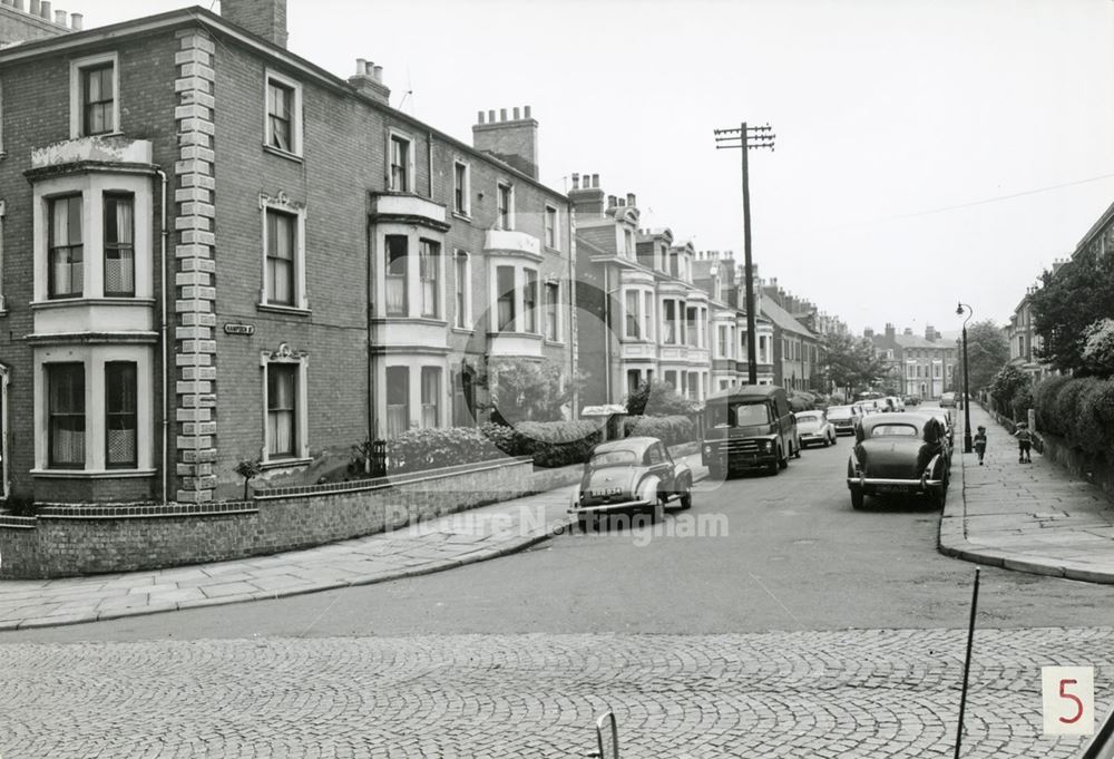 View of Hampden Street from Dryden Street, Nottingham, 1964