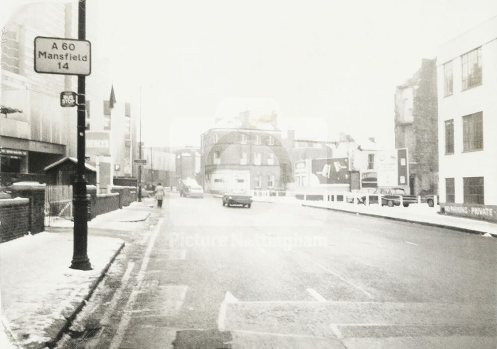 Looking North, Glasshouse Street, Nottingham, c 1970