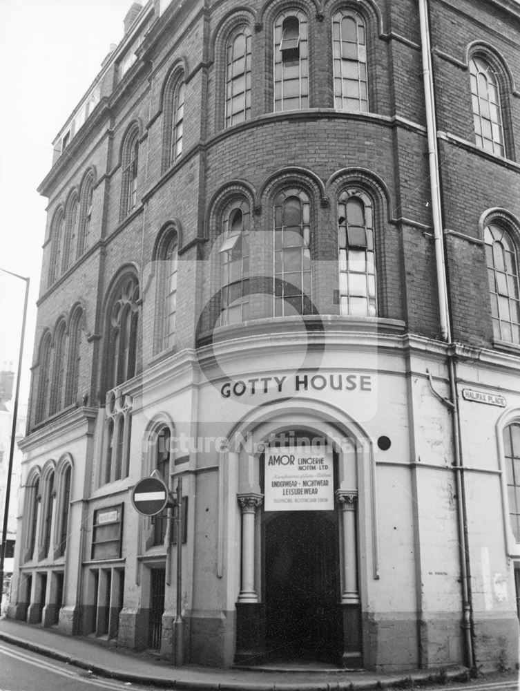 Gotty House and Pilcher Gate, Lace Market, Nottingham, c 1970s?