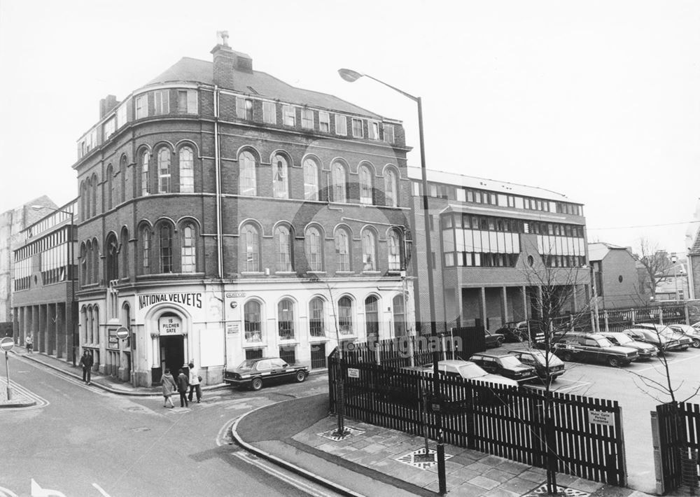 Halifax Place and Pilcher Gate, Lace Market, Nottingham, c 1980s