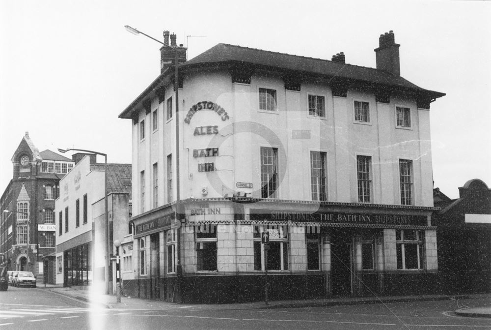 Bath Inn, Handel Street from Aberdeen Street, Sneinton, Nottingham, 1980s