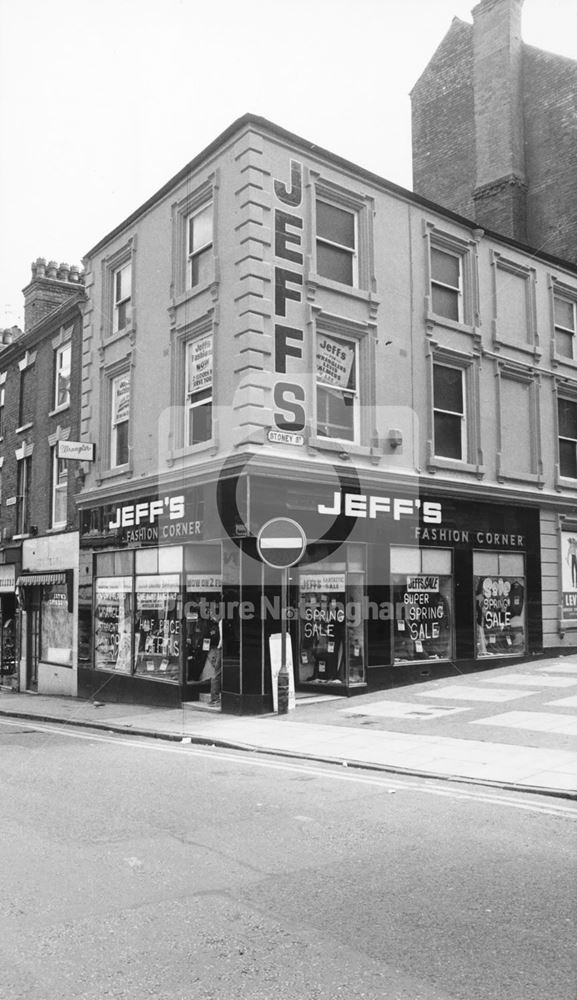 Jeff's Fashion Centre, Goose Gate, Carlton Street, Nottingham, c 1970s