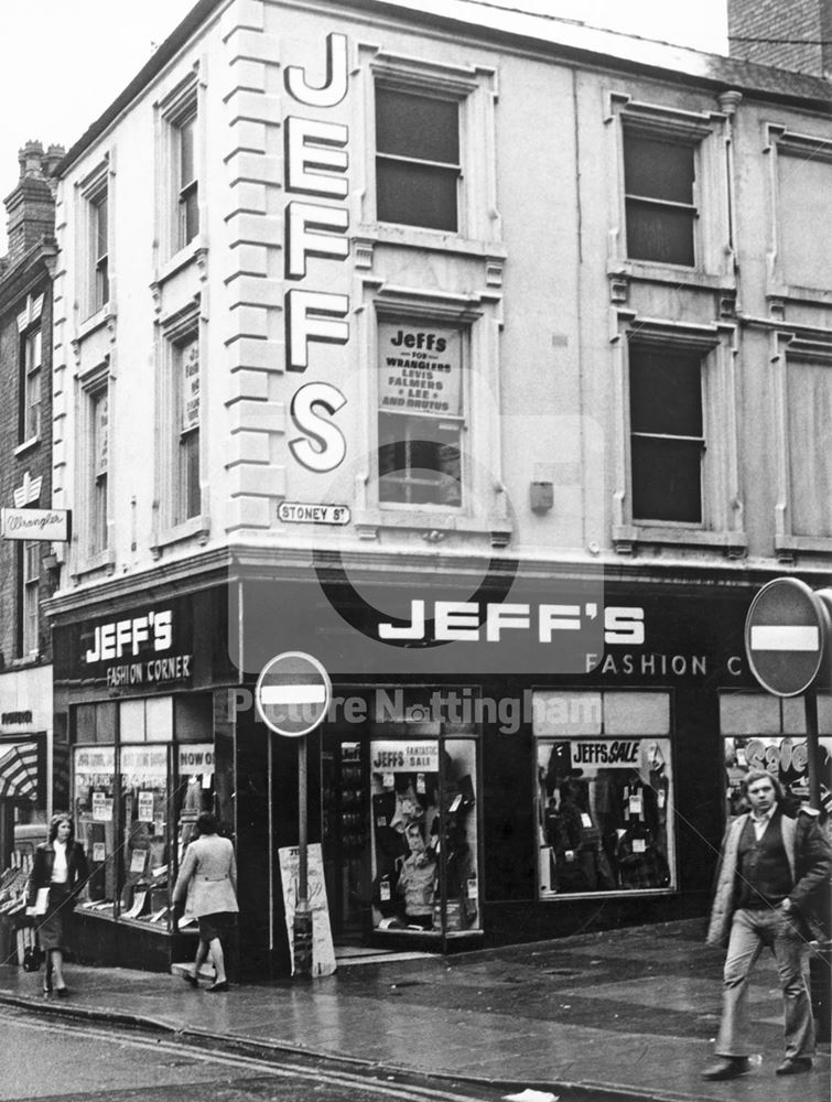 Jeff's Fashion Centre, Goose Gate, Carlton Street, Nottingham, c 1970s