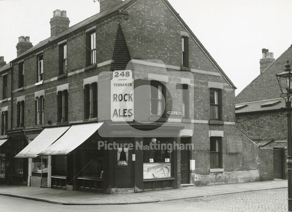 Denman Street and Garfield Road Corner, Radford, Nottingham, 1949