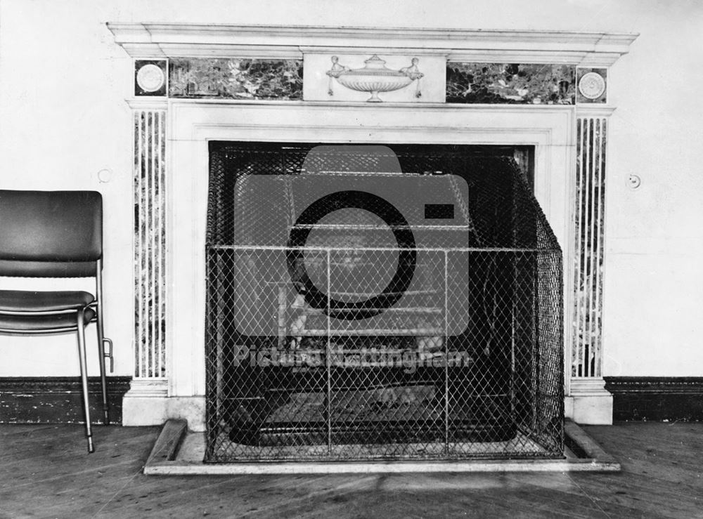 Fireplace in the Greek Room, Colwick Hall, Colwick Park, Nottingham, c 1950s