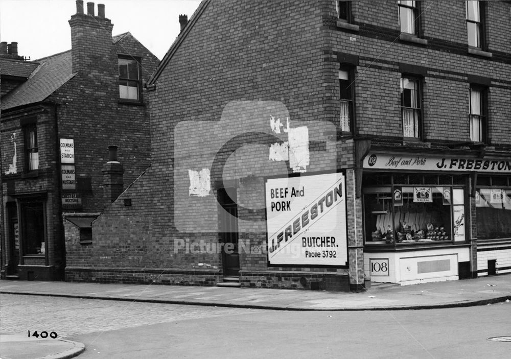 Freeston Butchers, Sneinton Boulevard, Sneinton, Nottingham 1951