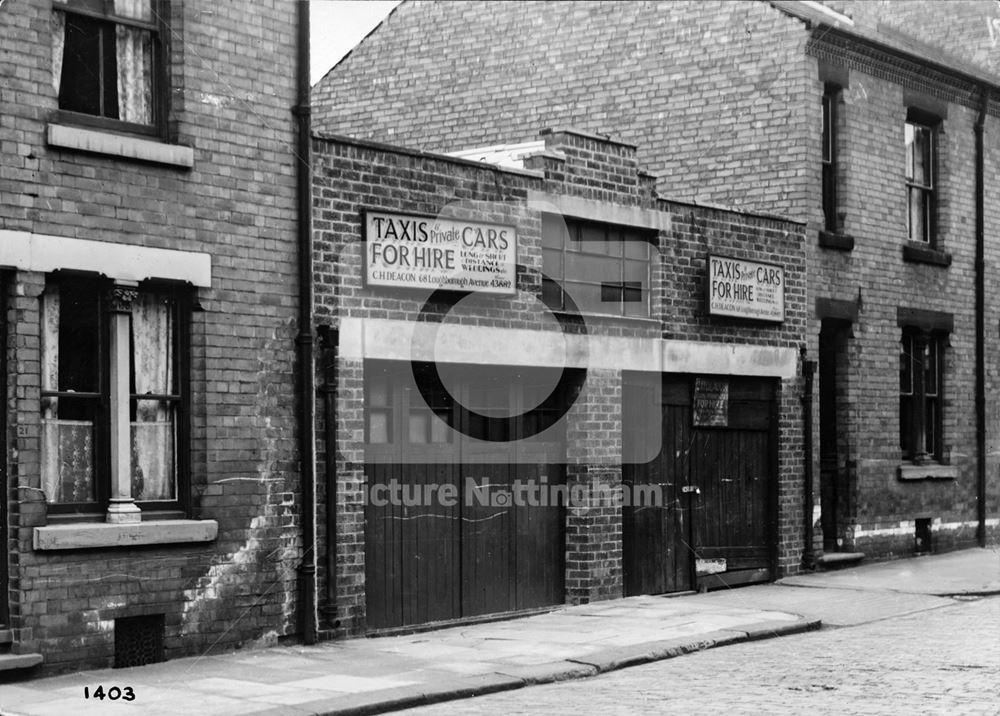 Deacon's Taxi's, St Christopher Street, Sneinton, Nottingham 1951