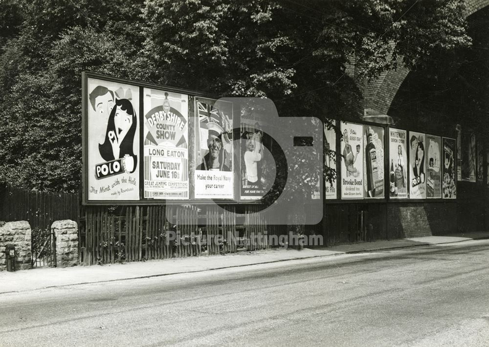 Advertising Boards, Colwick Road, Sneinton, Nottingham, 1951