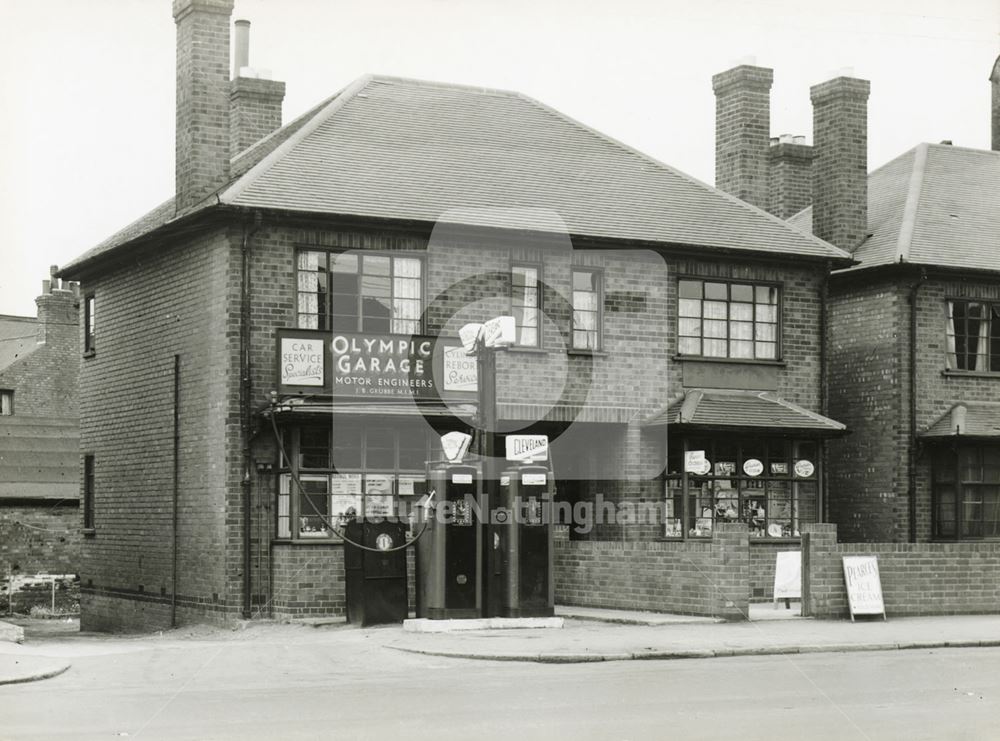 Olympic Garage and Shop, Colwick Road, Sneinton, Nottingham, 1951