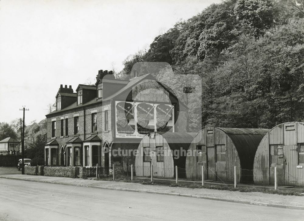 Housing with Air Raid Shelters, Colwick Road, Colwick, Nottingham, 1949