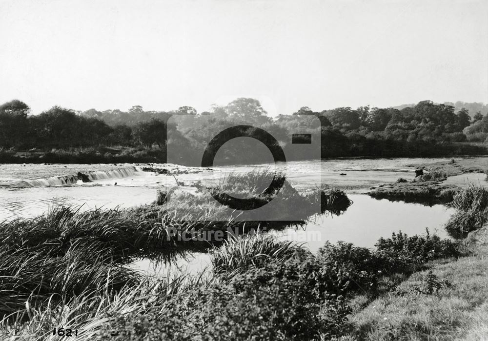 Colwick Weir, River Trent, Colwick, 1951.