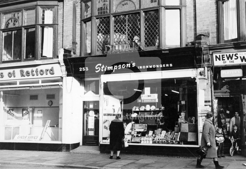 Stimpson, William Watson ironmonger, Arkwright Street, Meadows, Nottingham, c 1960s