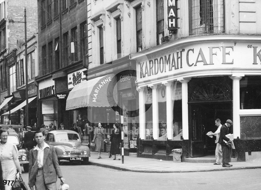 Clumber Street from High Street, Nottingham, 1950