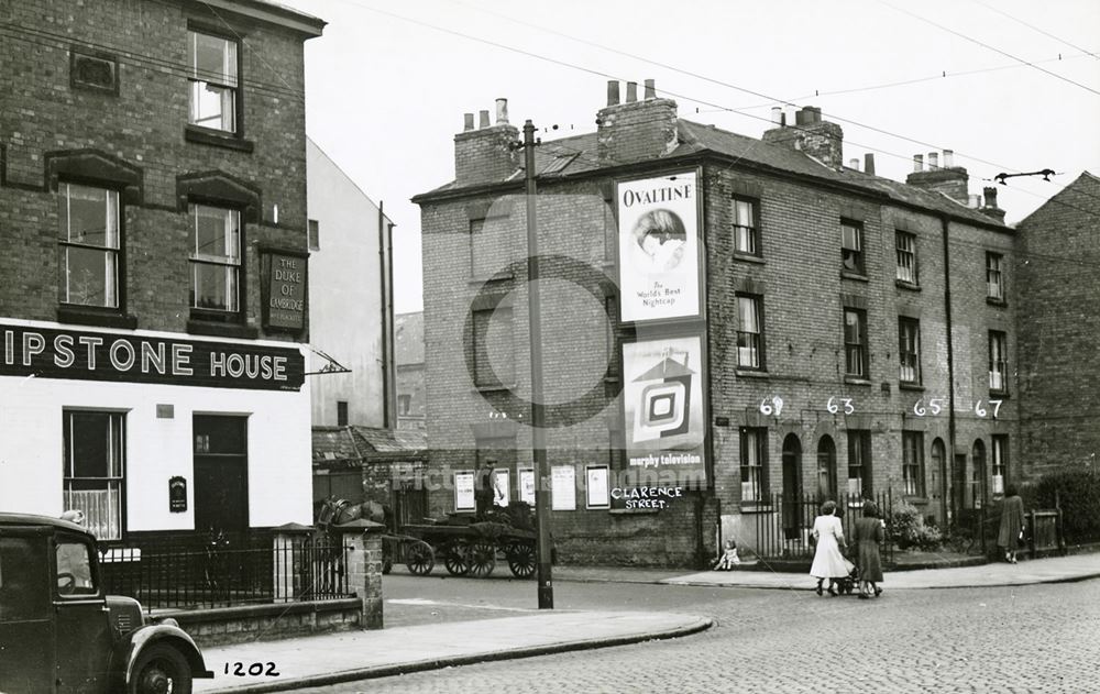 61-69 and Duke of Cambridge PH, Carlton Road, Nottingham, 1950