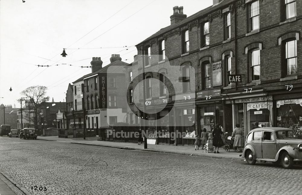 Shops on Carlton Road, Nottingham, 1950