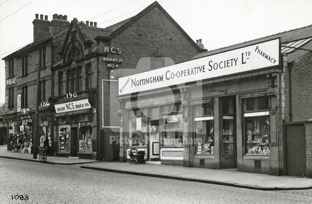 Co-Operative Society and Shops, Carlton Road, Nottingham, 1950