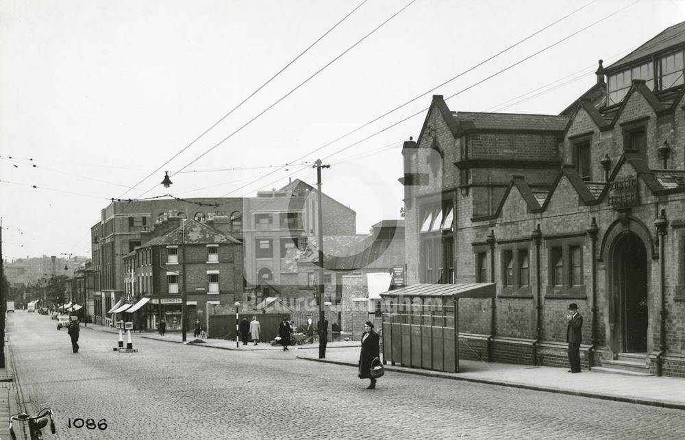 Carlton Road Library and Carlton Road, Nottingham, 1950