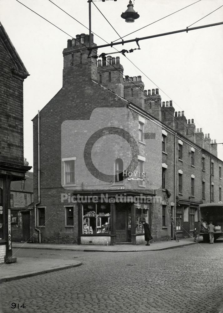 Shop on Corner of Manchester Street and Handel Street, St. Ann's, Nottingham, 1950