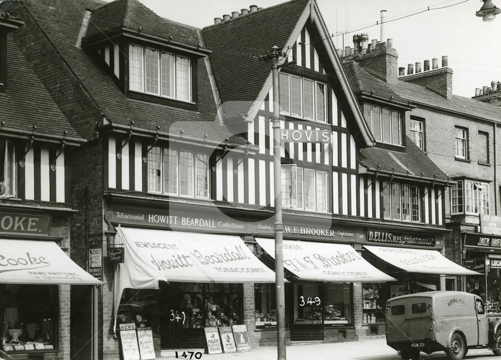 Shops, Mansfield Road Carrington, Nottingham, 1951