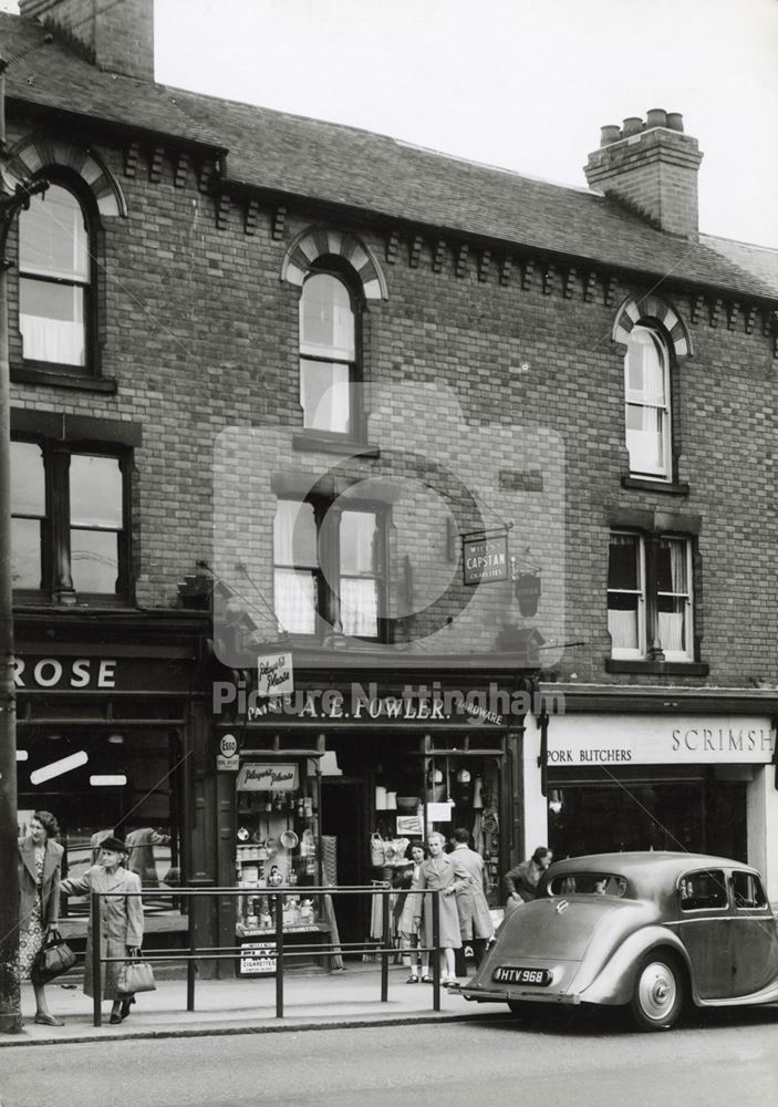 Shops, Mansfield Road Sherwood, Nottingham, 1951