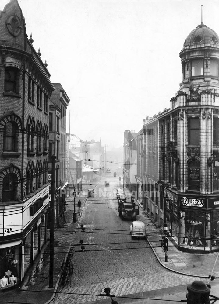 Burton's and Broad Marsh, Nottingham, c 1950s