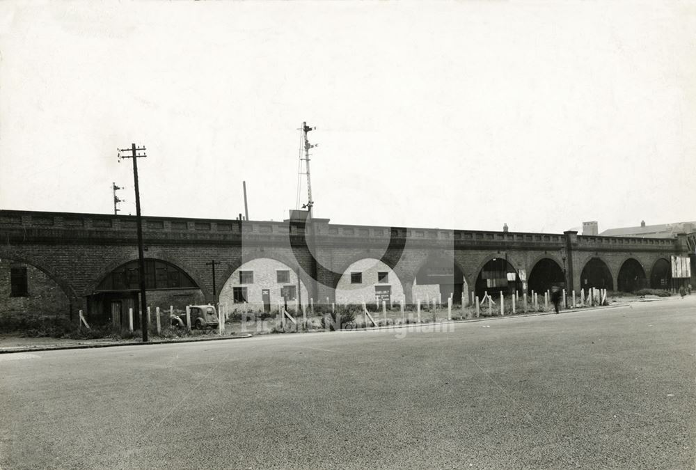 Railway Arches, Middle Hill, Nottingham, c 1960s