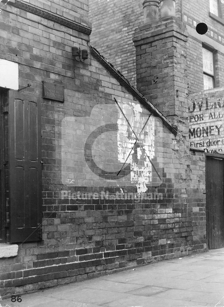 Side Wall of 222 Ilkeston Road on Radford Boulevard, Radford, Nottingham, 1949