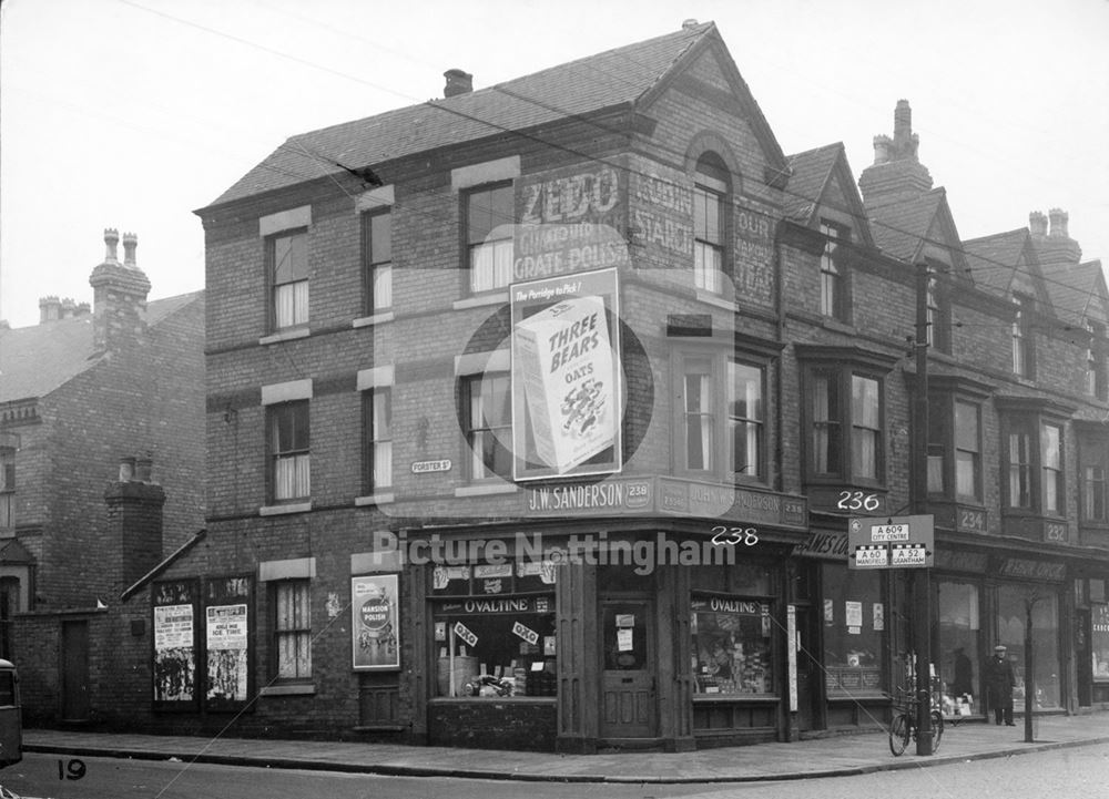 238-232 Ilkeston Road at Junction with Forster Street, Radford, Nottingham, 1949