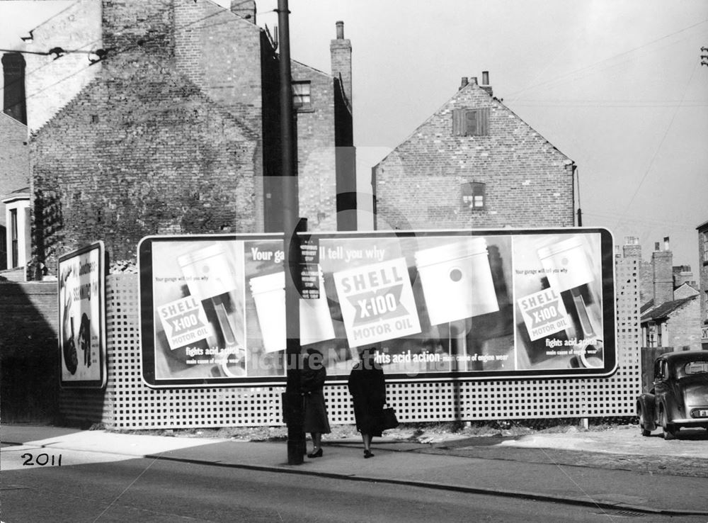 Advertising Hoardings on Ilkeston Road, Radford, Nottingham, 1952