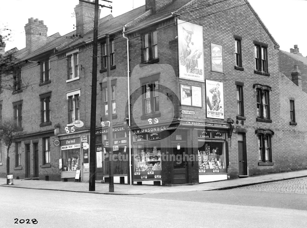 85-89 Ilkeston Road at Balfour Road, Radford, Nottingham, 1952