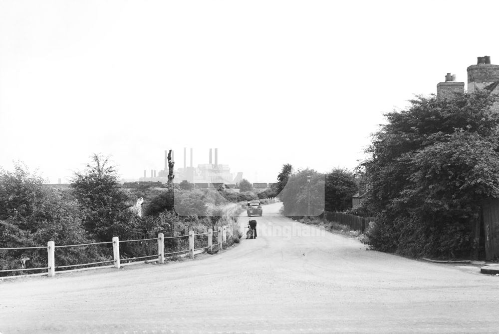 Dunkirk Road View Towards Wilford Power Station, Dunkirk, Nottingham, 1950