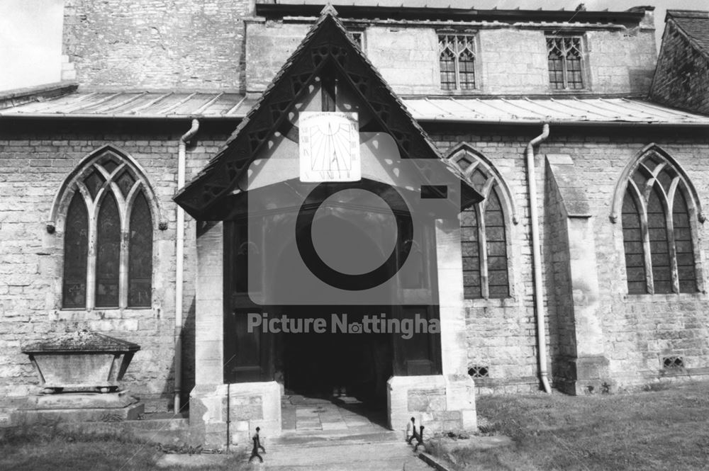 Porch, St Peter's Church, Church Lane, Clayworth, Retford, c 1994