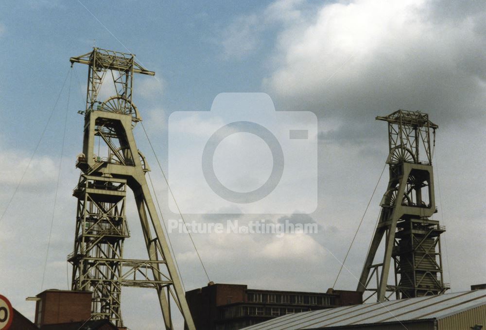 Clipstone Colliery Headstocks, off Mansfield Road, Clipstone, 1984