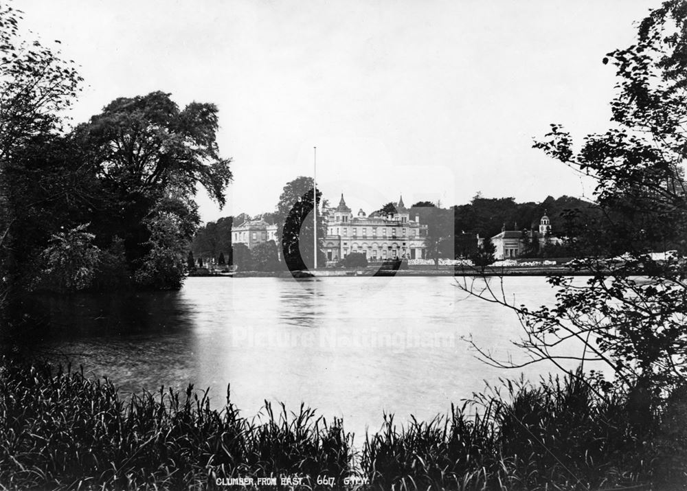 East Aspect and Lake, Clumber House (Hall), Clumber Park, c 1900