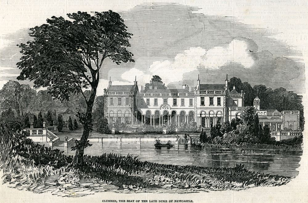 South-East Aspect and Lake, Clumber House, Clumber Park, c 1850