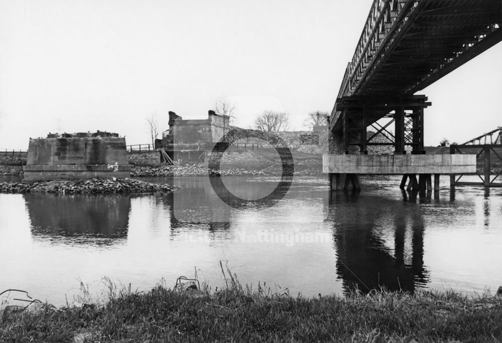 Demolition of Toll Bridge over the River Trent, Dunham on Trent, 1978