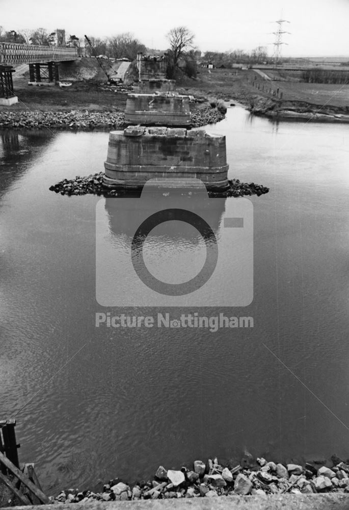 Demolition of Toll Bridge over the River Trent, Dunham on Trent, 1978