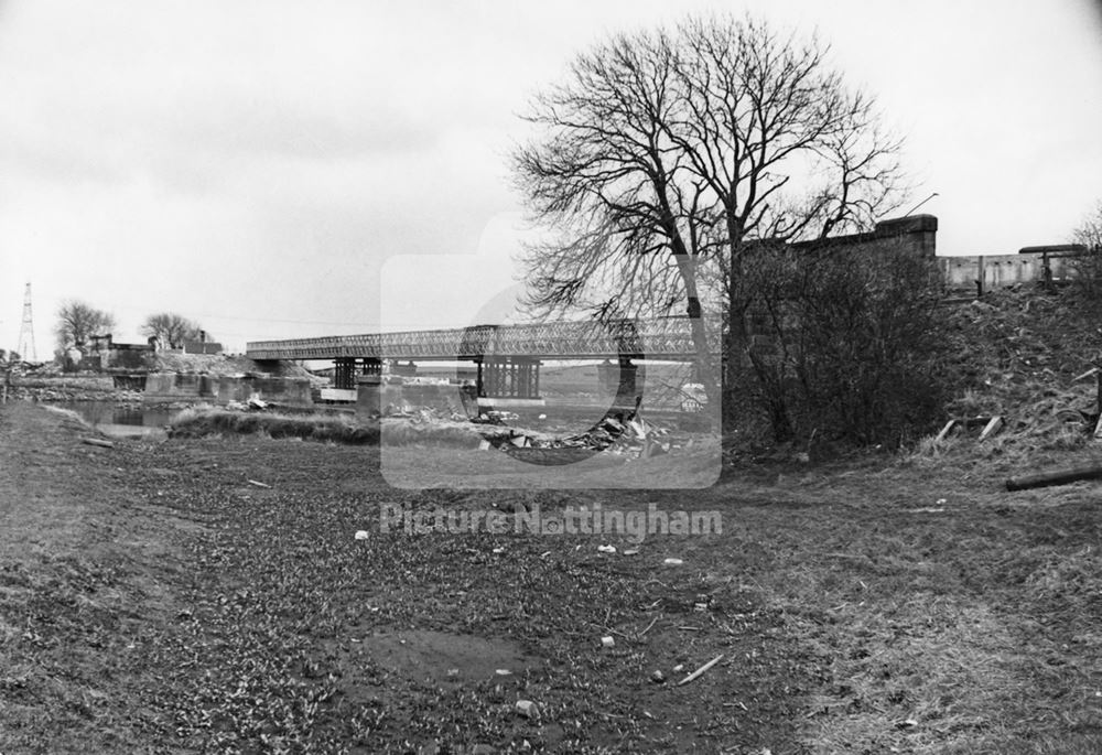 Demolition of Toll Bridge over the River Trent, Dunham on Trent, 1978