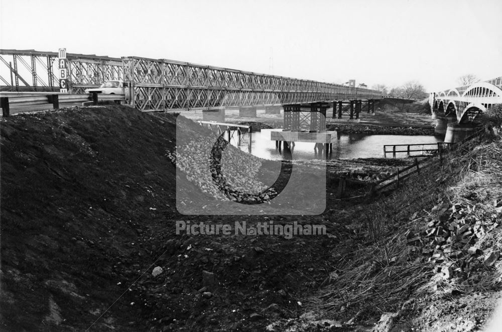 Temporary Bailey Bridge, River Trent, Dunham on Trent, 1978