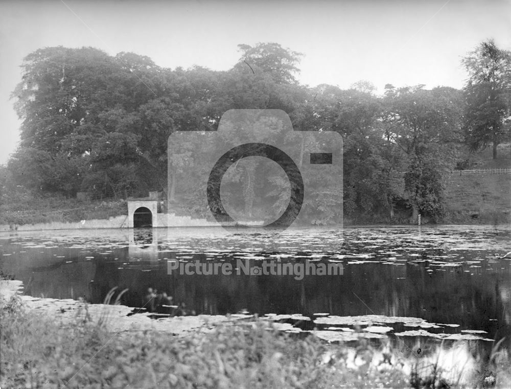 Cuckney Dam on the River Poulter, Cuckney, c 1932