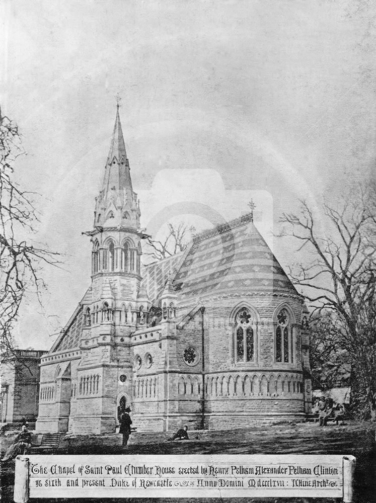 Exterior of Chapel of St. Paul by T.C. Hine, Clumber Park, Clumber, 1865