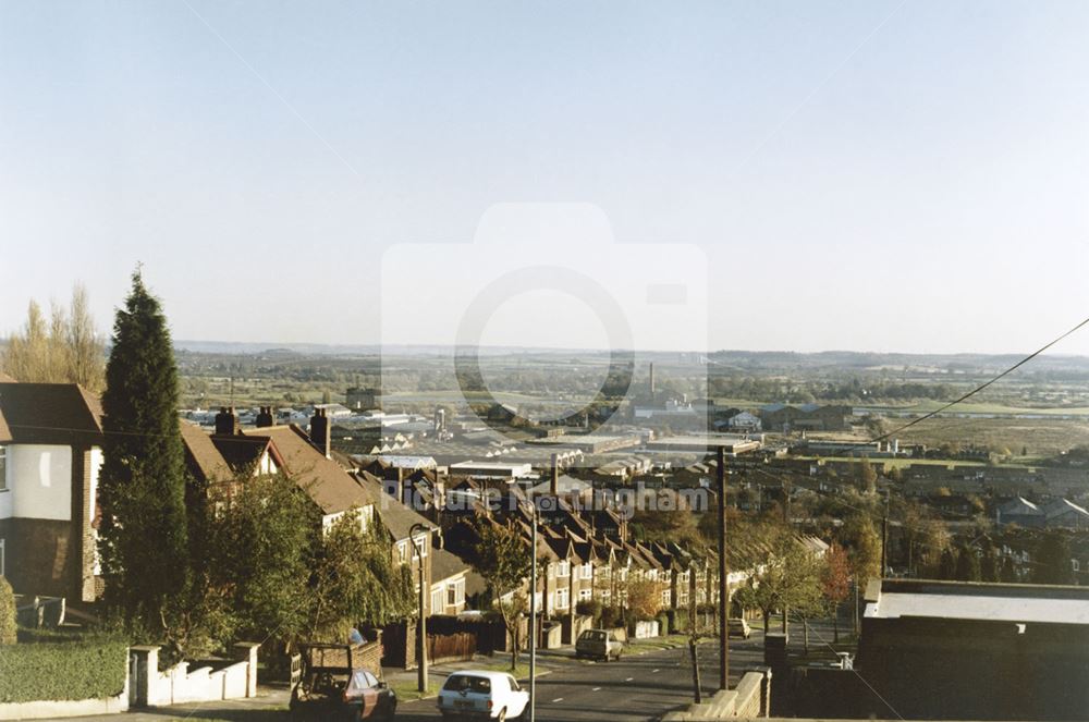 Colwick Industrial Estate from Oakdale Road, Colwick, Nottingham, 1985