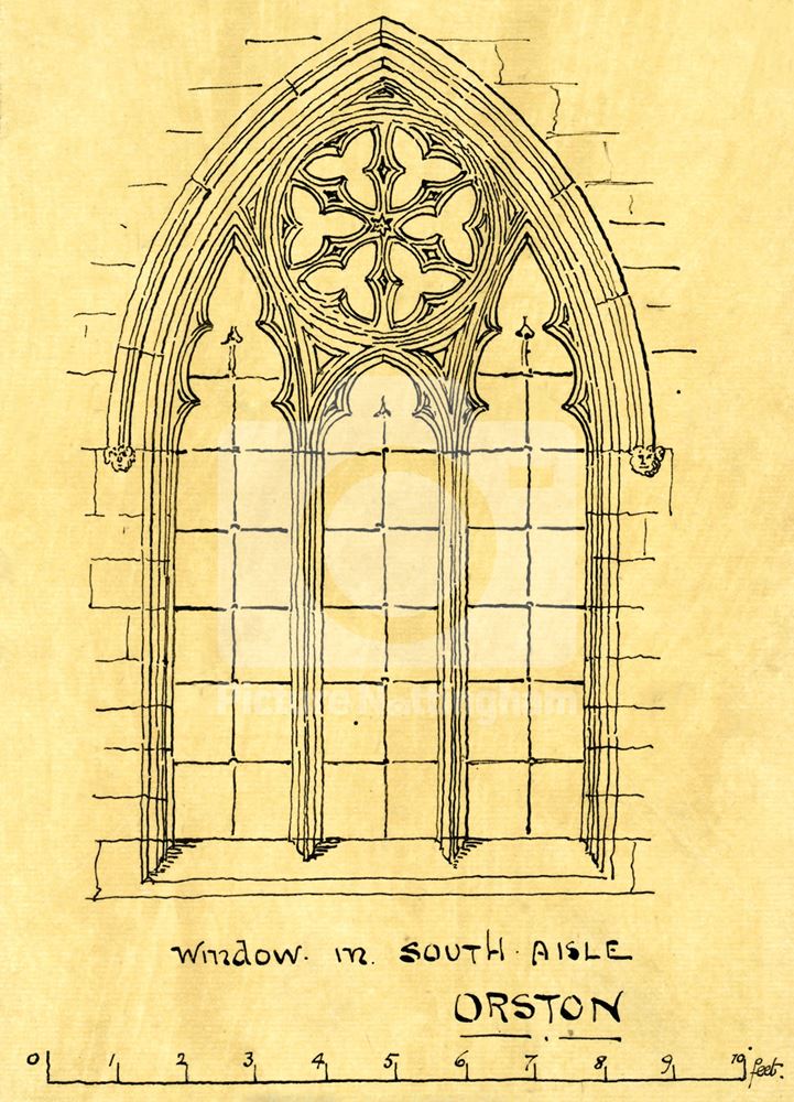 Window in South Aisle, St. Mary's Church, Church Stree, Orston, c 1916